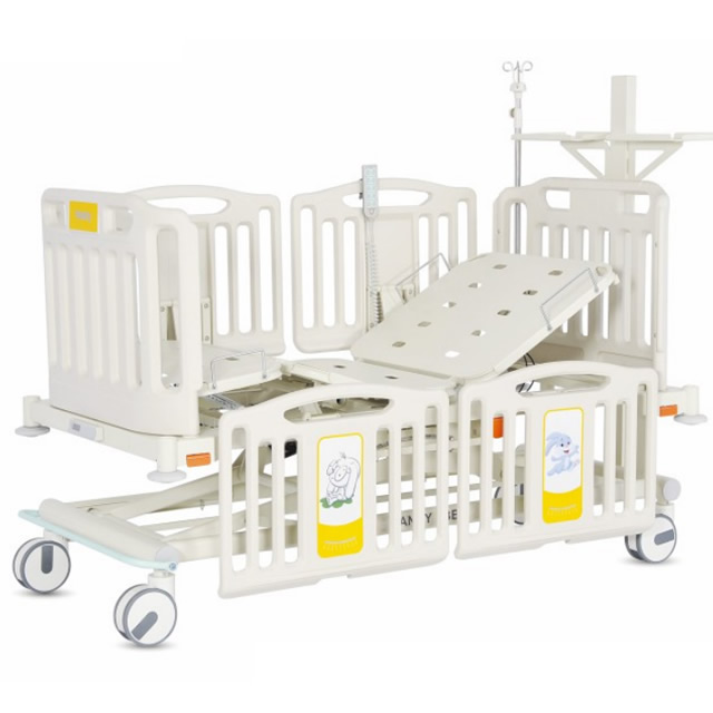 Pediatric bed surrounded side rails manual bed for children